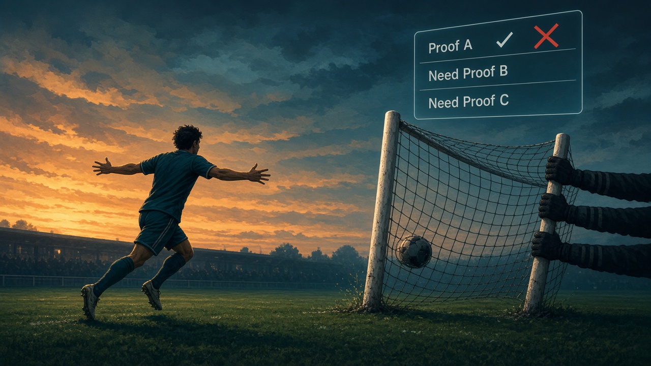 Moving the Goalposts: the posts dragged away after a goal