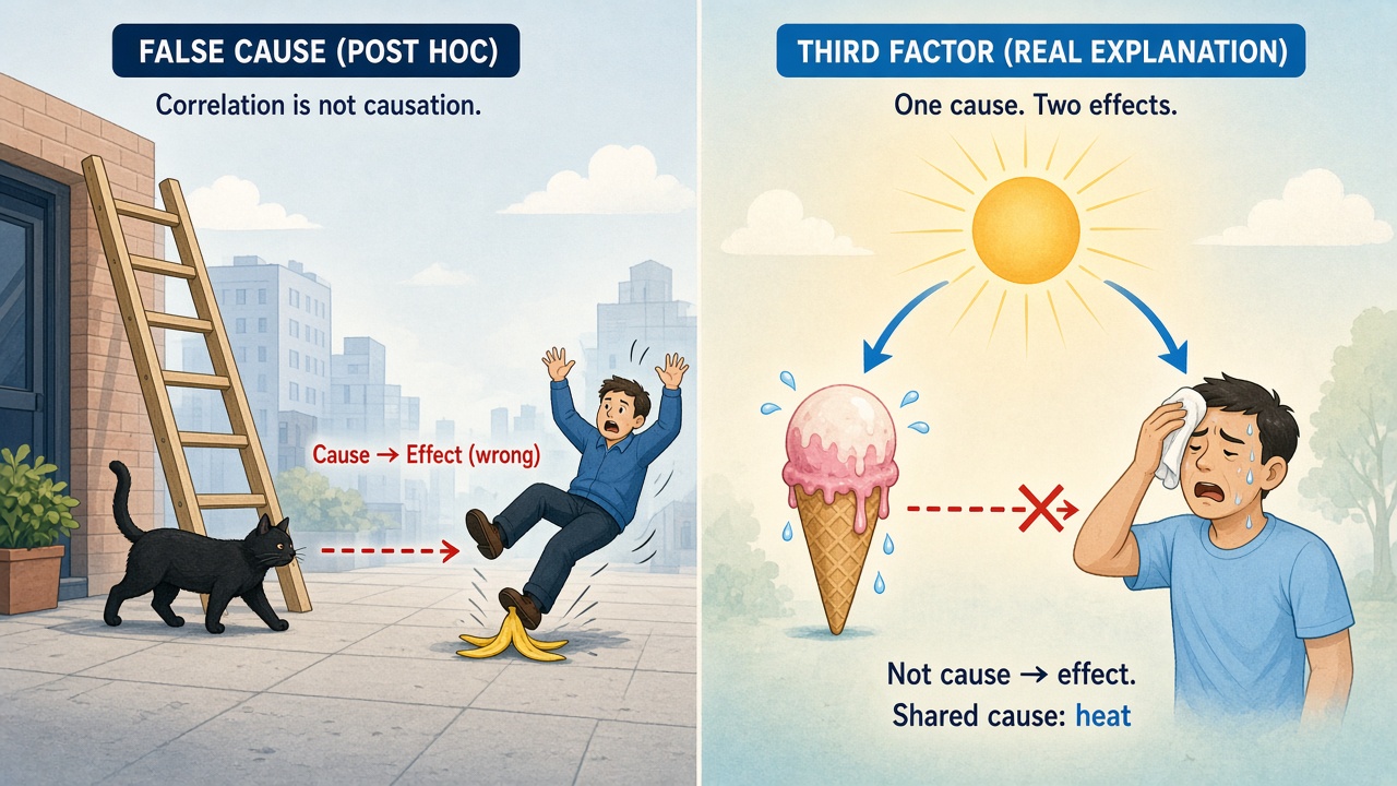 False Cause: sequence mistaken for causation
